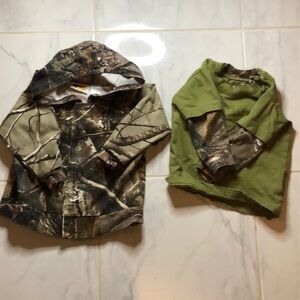 KIDS camo shirt and button up hoodie. EUC!